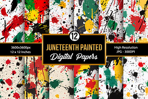 Juneteenth Paint Splatter Pattern, a Pattern Graphic by Creative Store