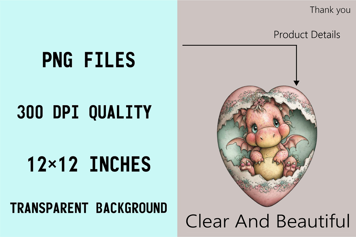 Whimsical Valentine Baby Dragon Clip, an Illustration by SVGArt (Photo 7 of 8)