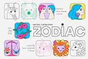 ZODIAC funny hand drawn collection, an Object Illustration by Lena Nikolaeva (Thumbnail 1 of 9)