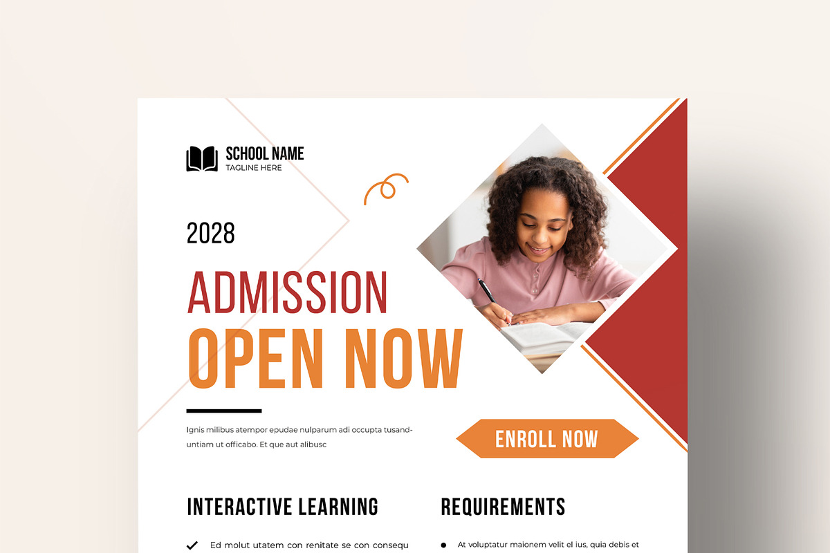 School Admission Flyer  Design, a Flyer Template by MightyDesign (Photo 4 of 8)