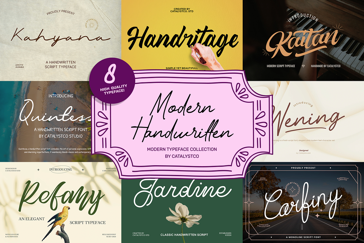 Modern Handwritten Typeface Font, a Handwritten Font by Catalystco Studio (Photo 1 of 11)