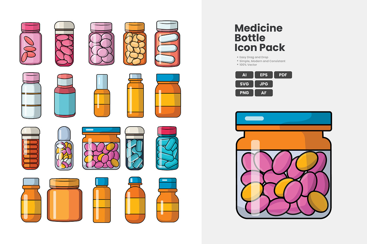 Medicine Bottle Icon Pack, a Duotone Icon by erifqizeicon (Photo 3 of 3)