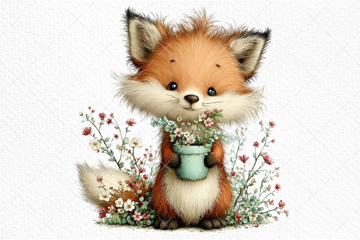 Whimsical Spring Fox Clipart, an Illustration by Craft Nest (Photo 11 of 11)