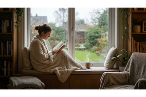 Woman Reading by the Window, an Architecture Photo by CREATIVEDEF