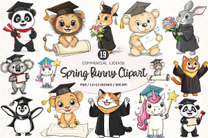 Cute Graduation Clipart, an Illustration by SinaCreation