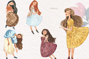 Girl with snails, an Illustration by Love Watercolor Store (Thumbnail 4 of 7)