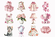 Pink French Nursery Clipart, an Illustration by Design Market (Thumbnail 2 of 6)