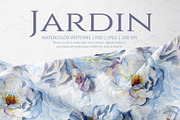 Jardin | Watercolor roses patterns, a Pattern Graphic by Tanya Vollar (Thumbnail 1 of 11)