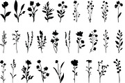 Wildflowers Silhouette - Vector AI, an Object Graphic by DesignBTF (Thumbnail 3 of 7)