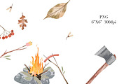Watercolor Camping Clipart. Forest, an Animal Illustration by NKTKNS (Thumbnail 5 of 5)