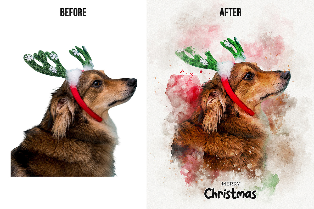 Pet watercolor art Photoshop effect, an Action Add-On by Shovajit (Photo 6 of 8)