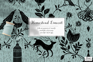 Homestead Linocut Patterns & Motifs