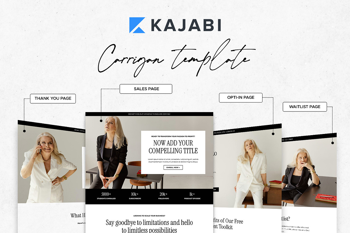 Kajabi Sales Funnel Template, a Landing Page Template by Altenne | Kajabi Designer (Photo 2 of 8)