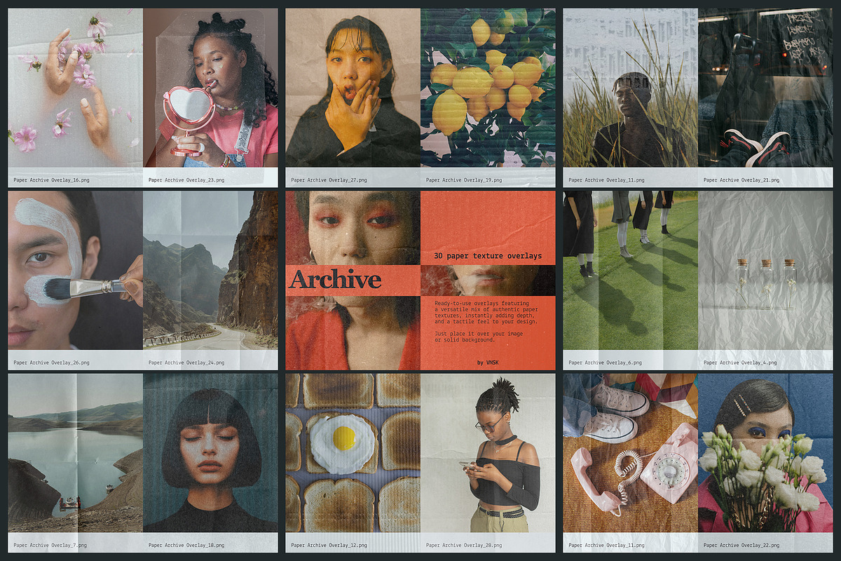 5 in 1 Overlay Collection Bundle, a Texture Graphic by Anastasiia VNSK (Photo 6 of 22)