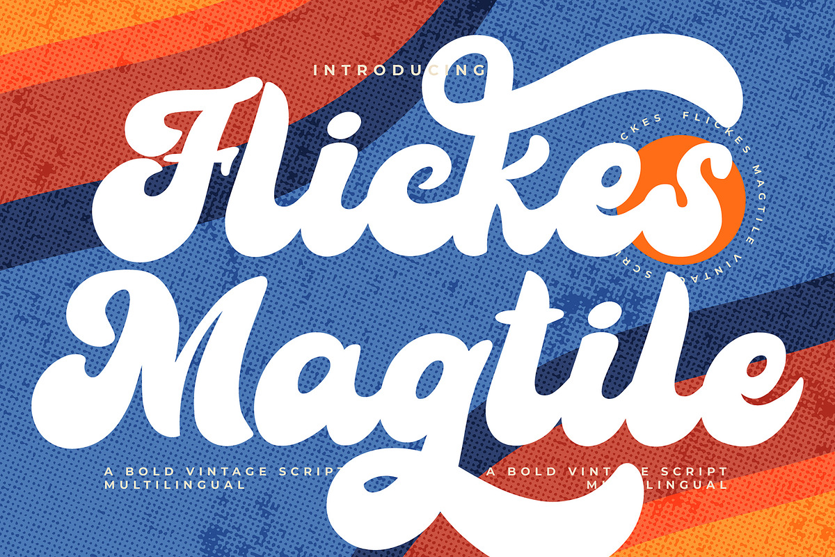 Flickes Magtile Bold Vintage Script, a Script Font by Jaruka (Photo 1 of 9)