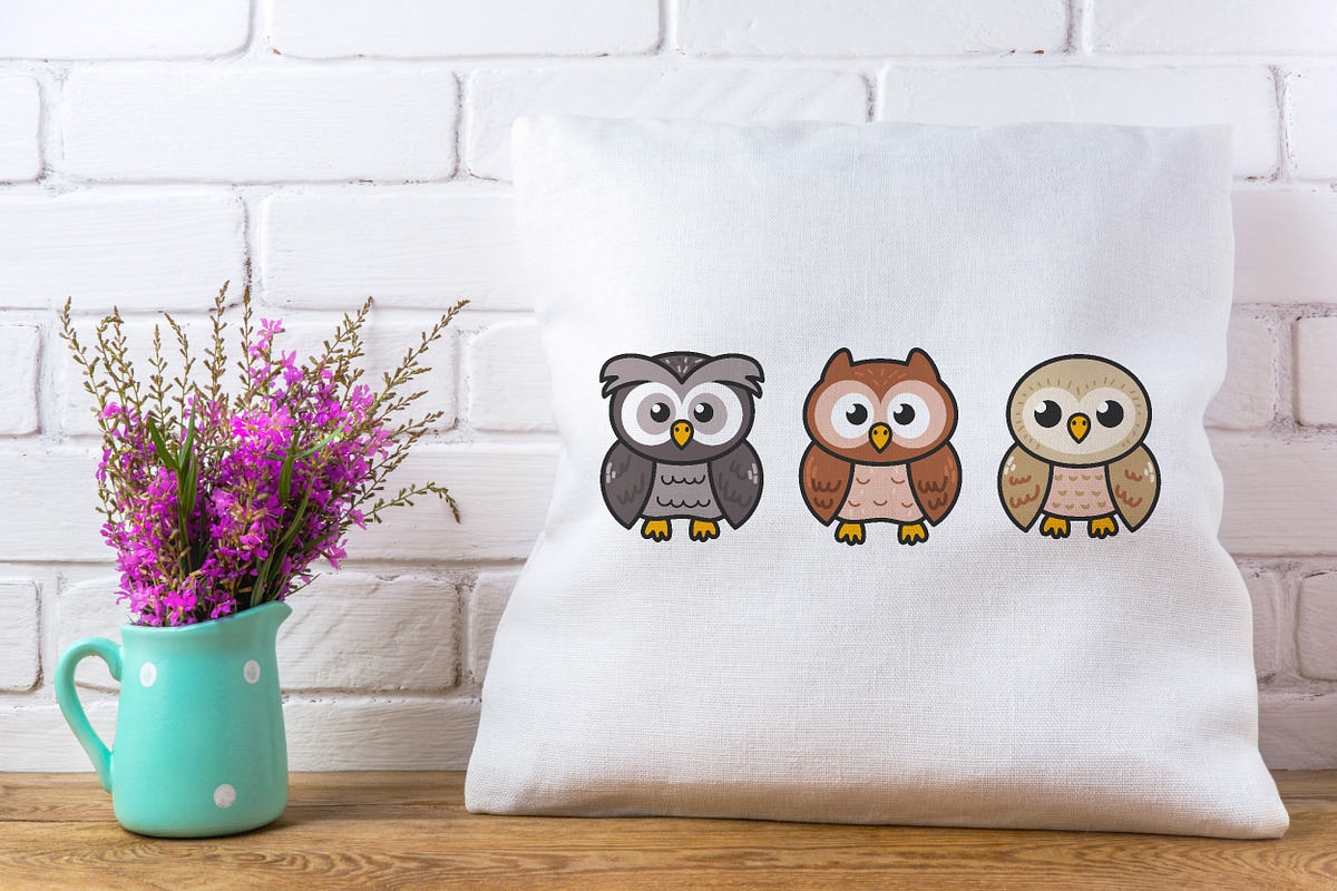 Cute Owls Cartoon animals clipart, an Animal Illustration by Noey smiley (Photo 5 of 5)