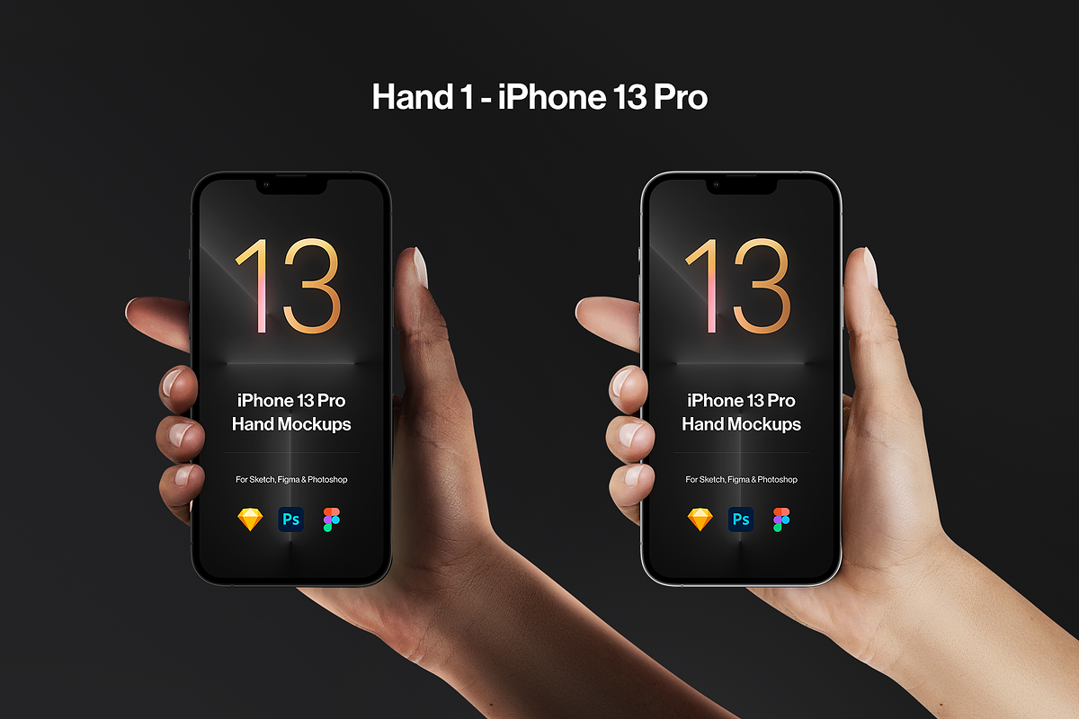 Hand Mockups iPhone 13 Pro, normal, an iPhone Mockup by Pierre Borodin (Photo 2 of 10)