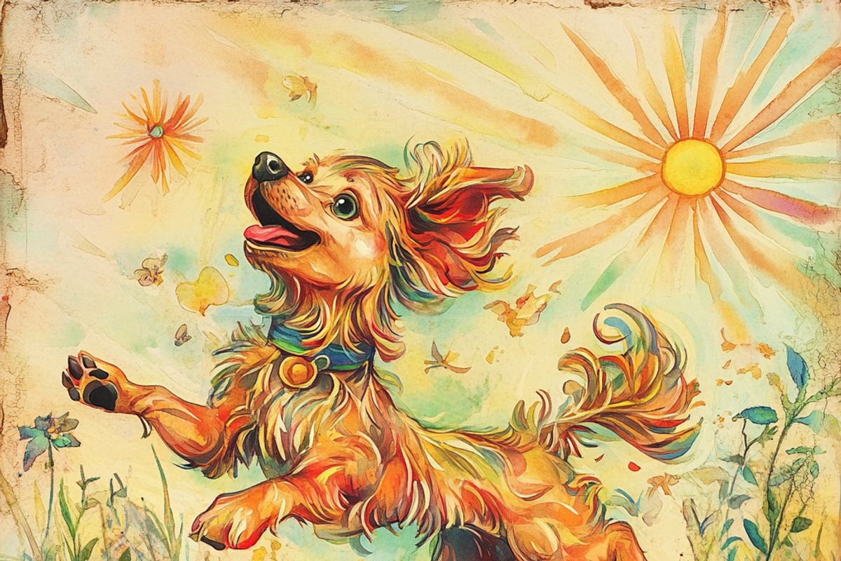 Playful Running Dog, a Background Graphic by Printable Treasure (Photo 3 of 5)