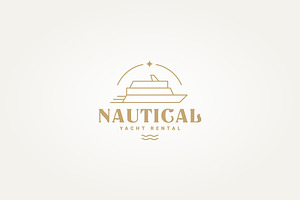 boat and yacht rental line art logo, a Branding & Logo Template by Blazybone