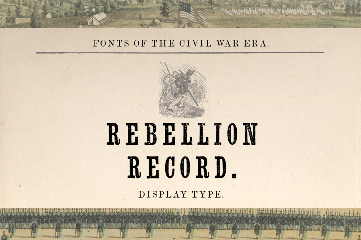 Rebellion Record Display Font, a Serif Font by New Blazing Star Press (Photo 1 of 3)