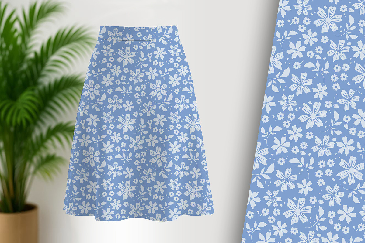 Delicate Blue and White Floral, a Pattern Graphic by Sharon Schwalbe (Photo 2 of 6)