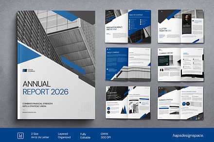Annual Report Template, a Magazine Template by Haps Space