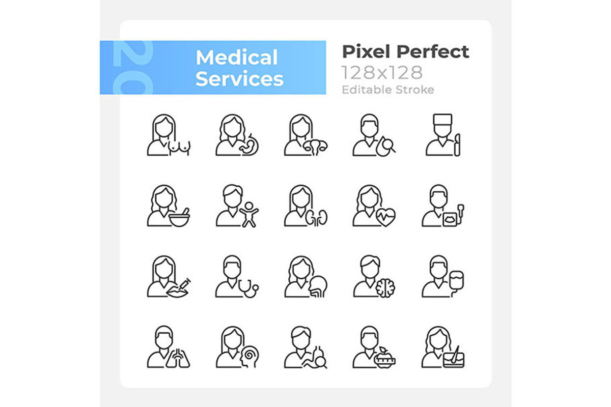 Medical services pixel perfect line, an Outline Icon by IMG Visuals