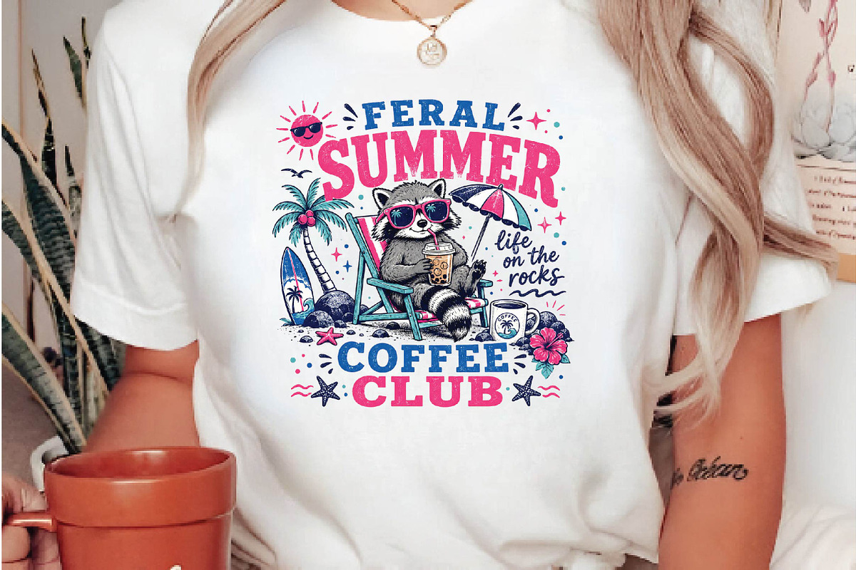 Funny Raccoon Beach Sublimation, a Seasonal Illustration by DreamPrint404 (Photo 5 of 6)