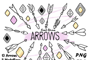 Tribal Arrows Clipart + Bonus!, an Illustration by RabbitAndPencil