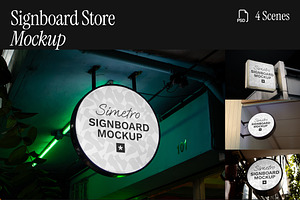 Signboard Store Mockup