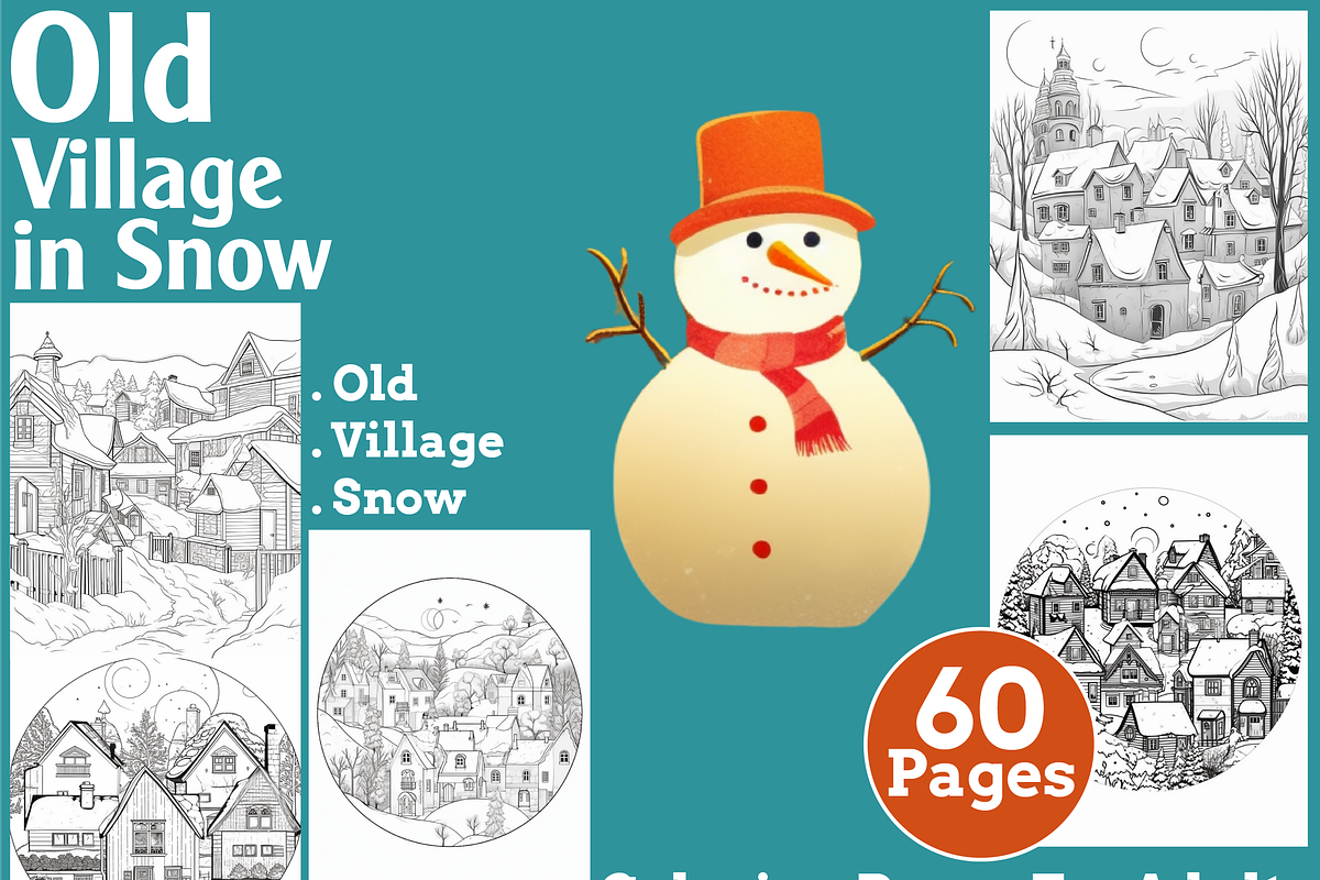 Old Village in Snow Coloring Pages, an Animal Illustration by martinblan (Photo 1 of 4)