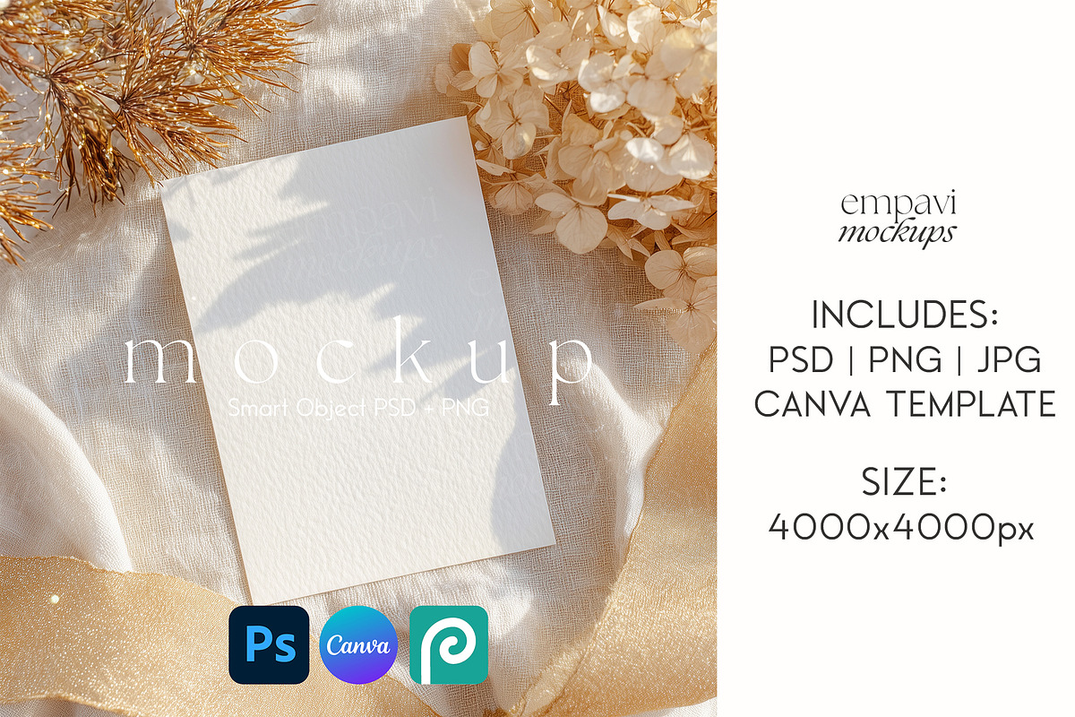 Christmas 5x7 Card Mockup, an Advertising Mockup by EmpaviMockups (Photo 1 of 6)
