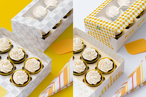 Six Cupcake Box Mockup 04