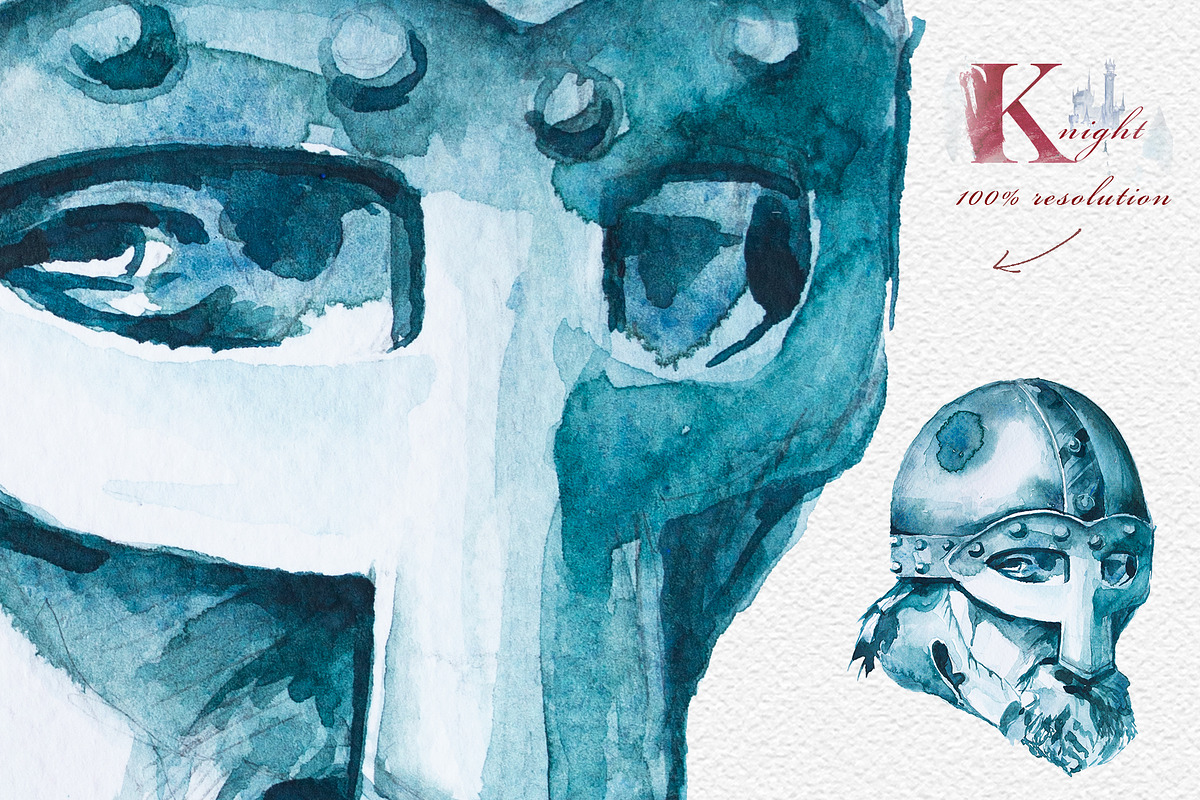 Watercolor Knight Clipart Set, a Person Illustration by ArtCreationsDesign (Photo 10 of 10)