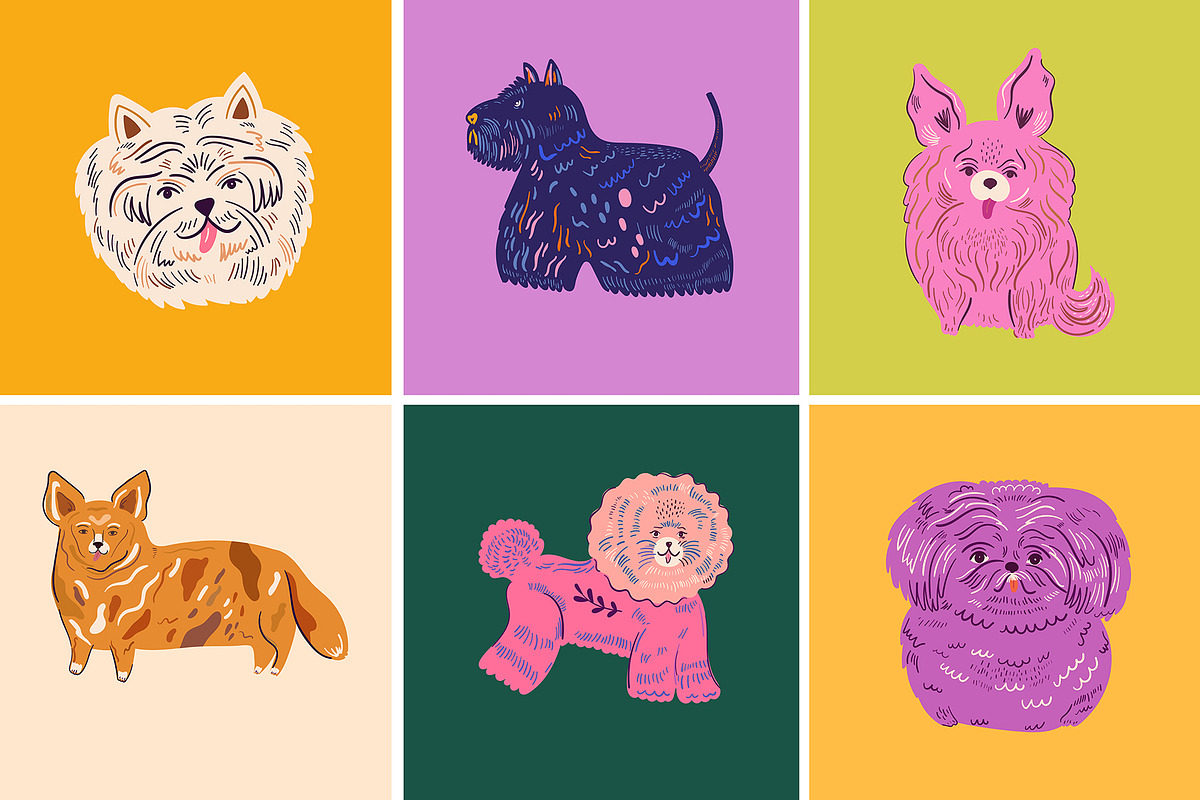 Hand drawn Dogs collection, an Animal Illustration by MoleskoStudio (Photo 14 of 26)