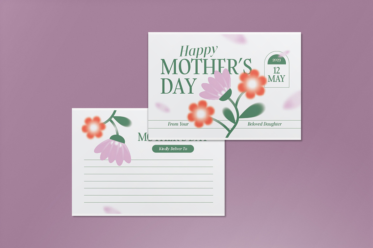 Minimal Modern Mother's Day Card, a Card Template by graphicook (Photo 1 of 3)