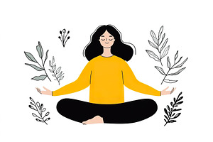 Meditating Woman in Yoga Lotus, an Object Illustration by Lermont51