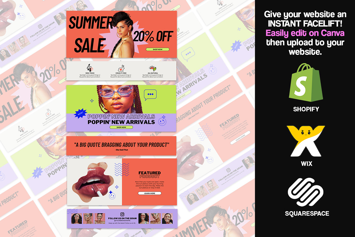 DIY Web Banners: Gen Z Beauty, a Landing Page Template by beautybosslab™ (Photo 5 of 5)