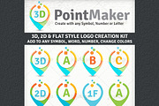 Flat 2D 3D Point Logo Maker Set, a Branding & Logo Template by joyologo (Thumbnail 2 of 3)