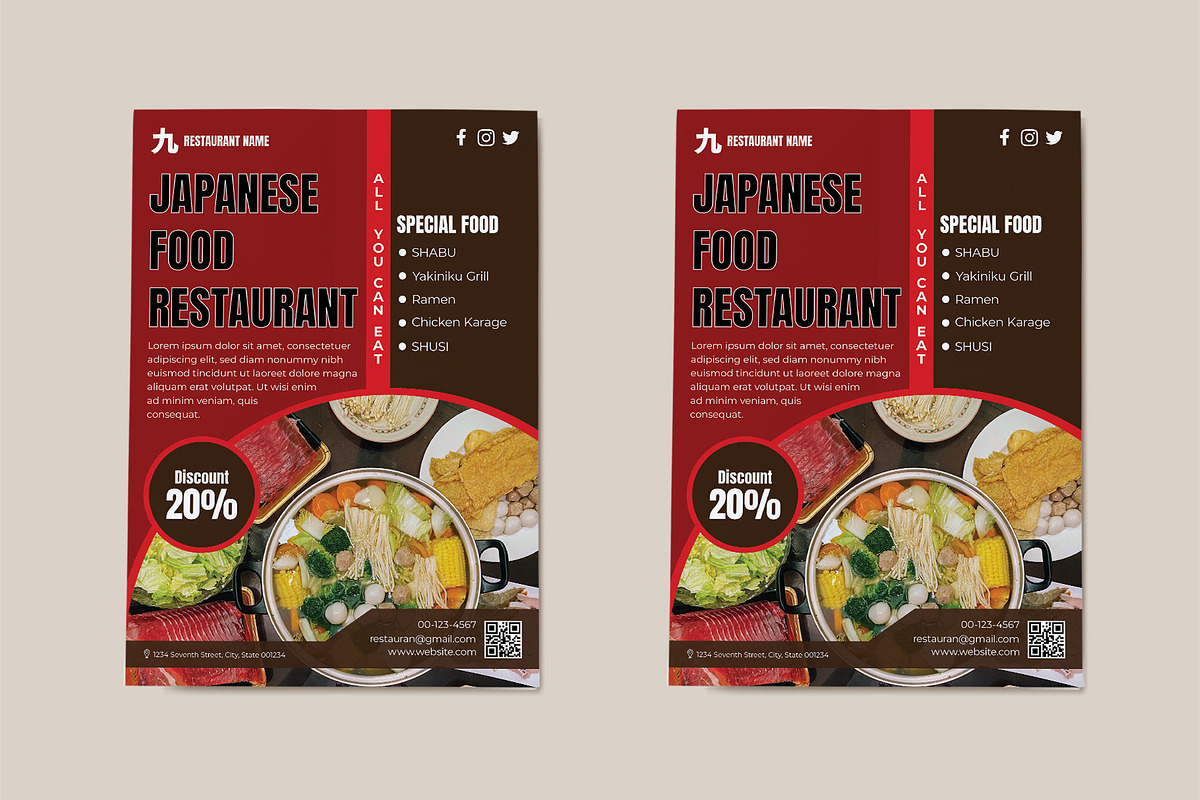 Japanese Food Flyer, a Flyer Template by Artnivora.Std