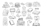 Library and books doodle set, an Education Illustration by JulyGart (Thumbnail 2 of 6)