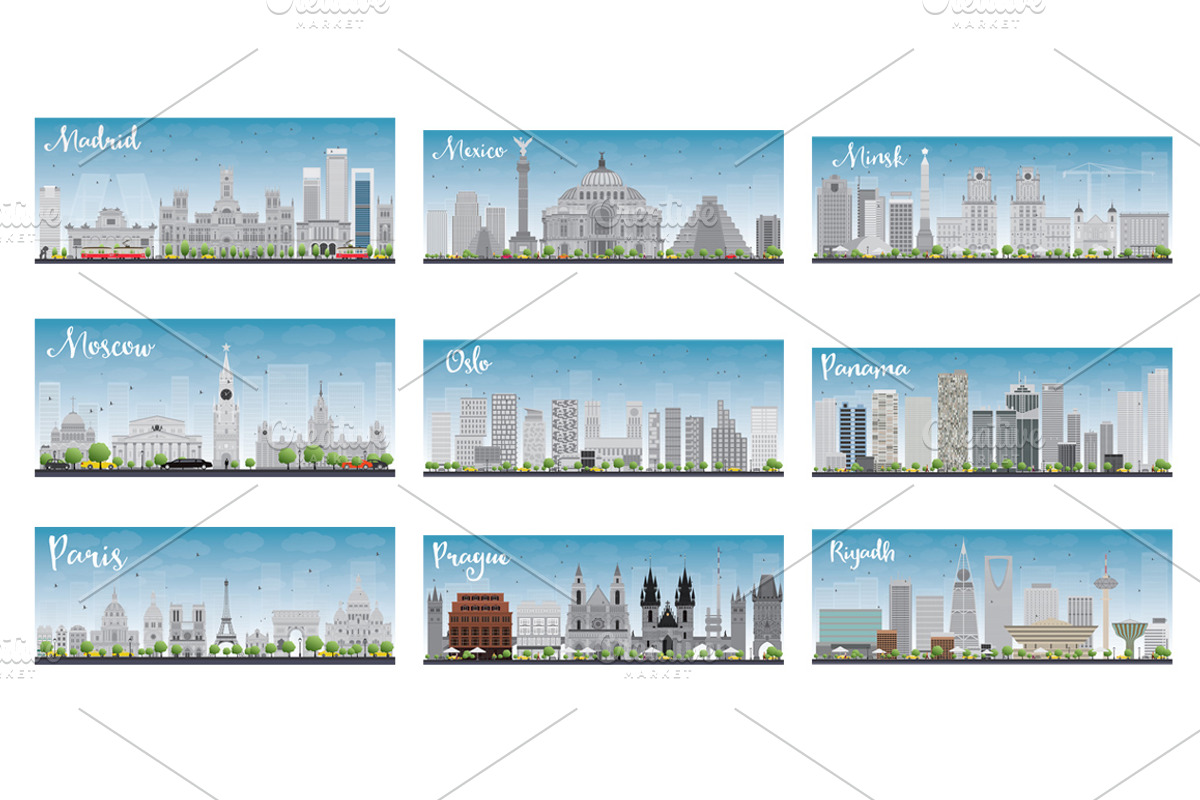 36 World Capitals Skyline, an Illustration by Booblgum (Photo 5 of 7)