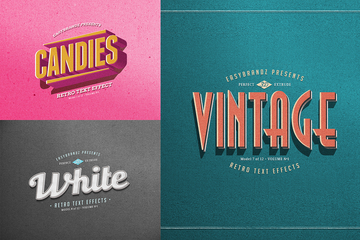 Retro Text Effects V.01, a Brushes & More by Easybrandz (Photo 4 of 5)