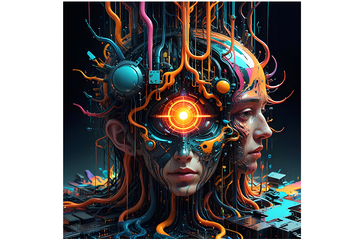 Human Head with a Fractal Realms, a Person Illustration by Sharon Schwalbe (Photo 2 of 3)