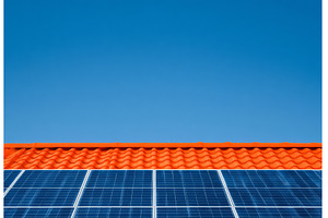 A residential roof with solar panels, a Technology Photo by ZinetroN