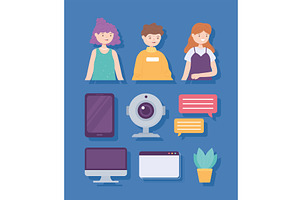 people webcam icons, a Person Illustration by studiogstock