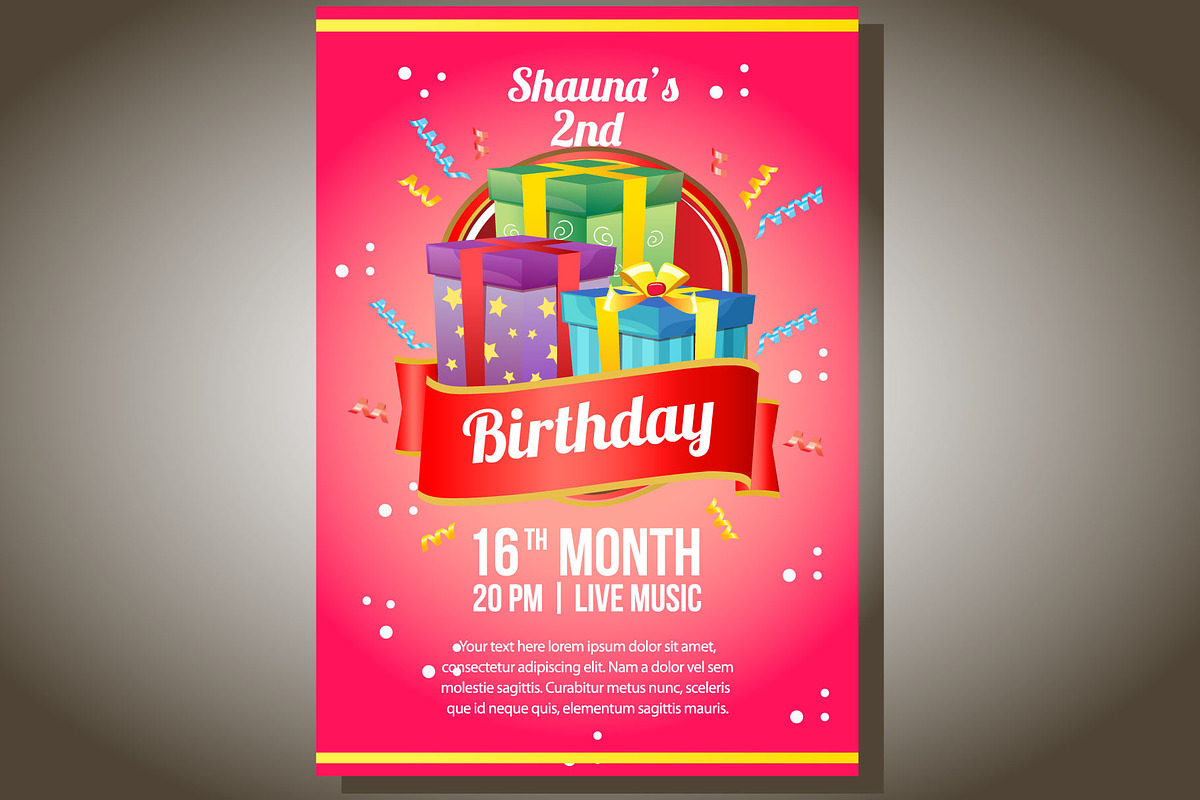 7 Birthday party flyer templates, a Templates & Theme by Propylparaben (Photo 7 of 8)