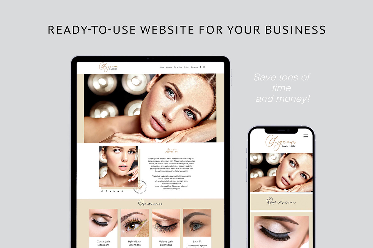 Wix website design lash salon, a Websites & App Template by SwitzerShop