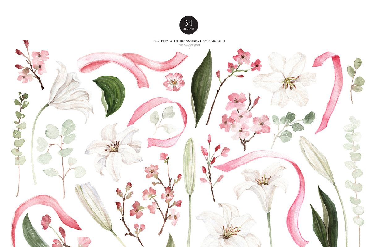 Watercolor Flower - Lily of LOVE, a Decorative Illustration by Beigetime (Photo 3 of 15)