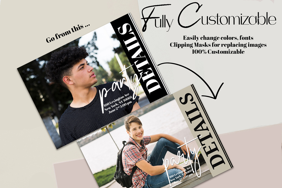 Senior Boy Grad Card Template, a Card Template by InstaNoirDesigns (Photo 3 of 8)